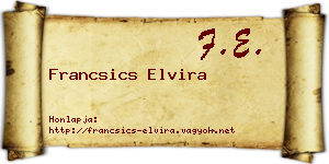 Francsics Elvira névjegykártya